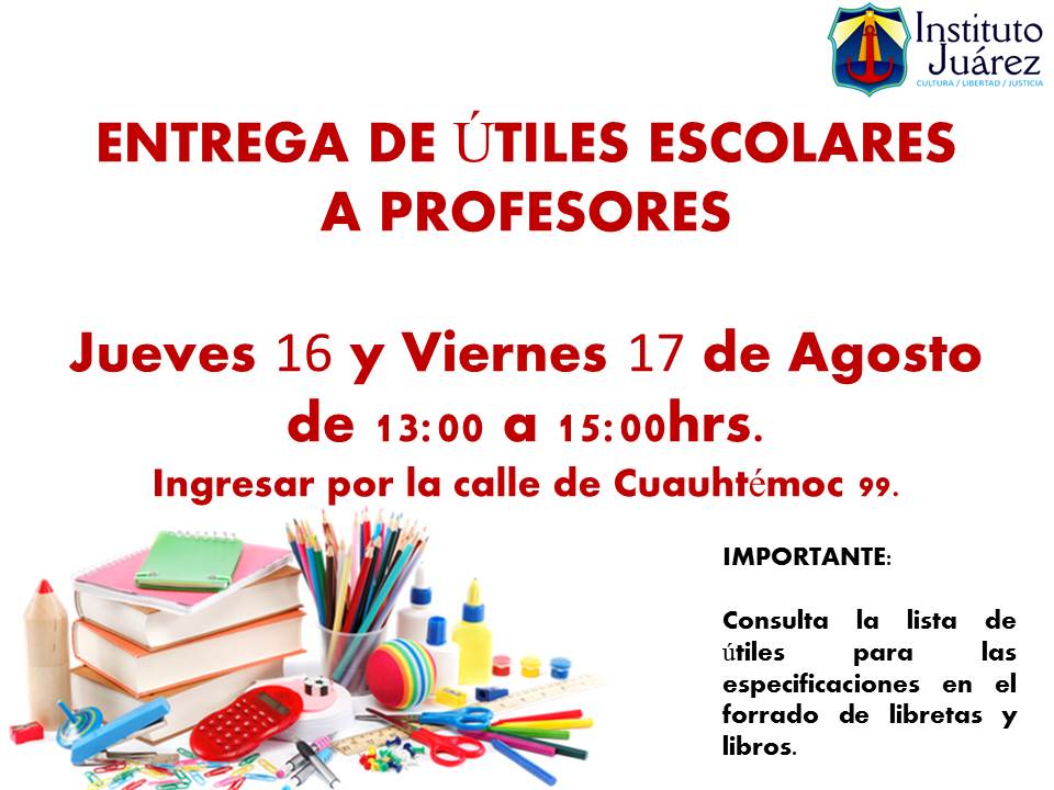 Instituto Juárez 4° Primaria Entrega de útiles a profesores