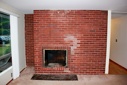 brick fireplace painting around project