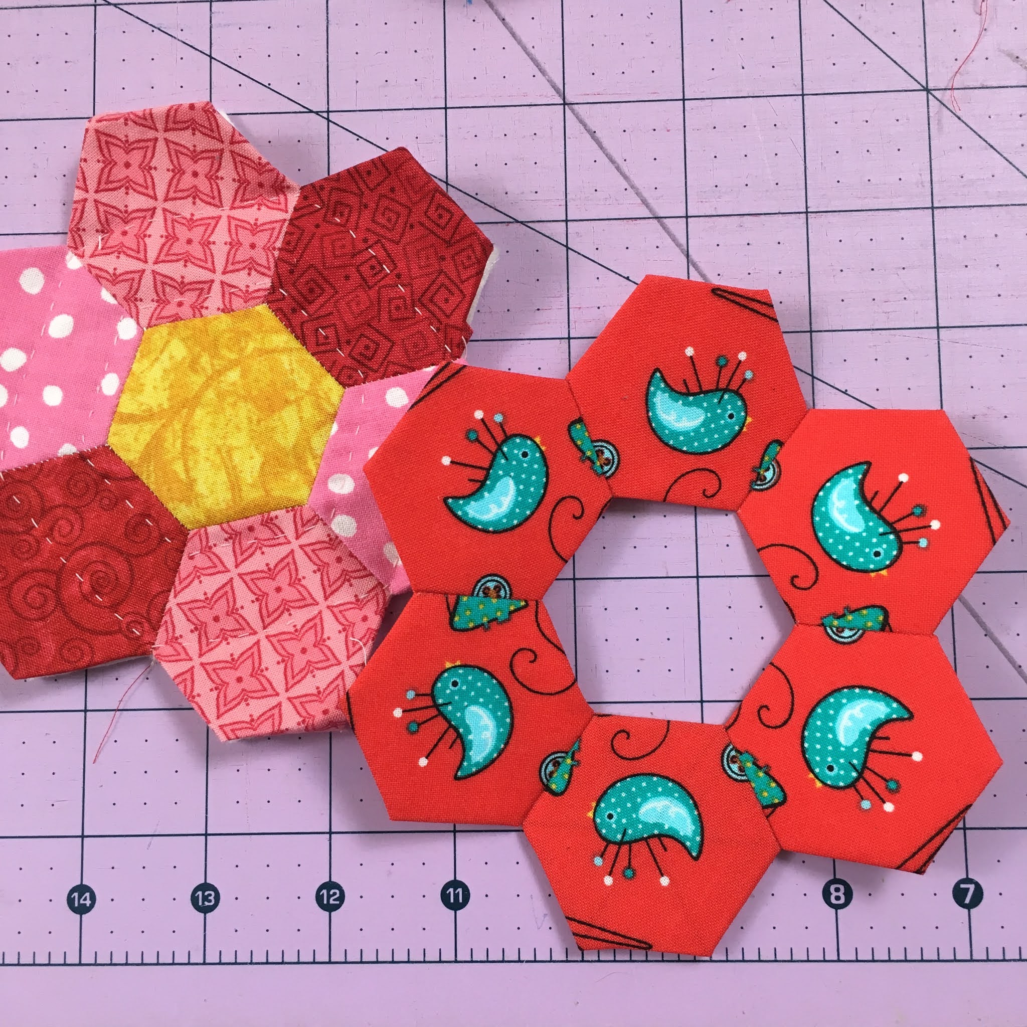 Seaside Stitches Facing EPP Quilt with EPP