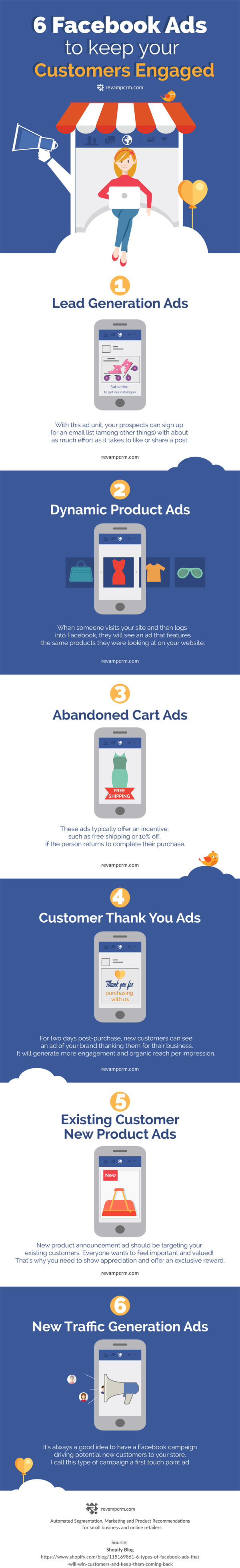 6 Facebook Ads To Keep Your Customer Engaged - #infographic