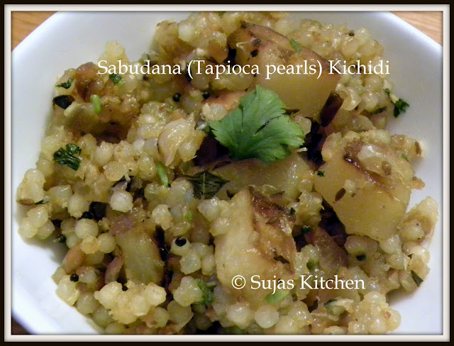 North Indian Vrat Recipe - Sabudana Kichidi- Made with Tapioca pearls/Jawarisi.