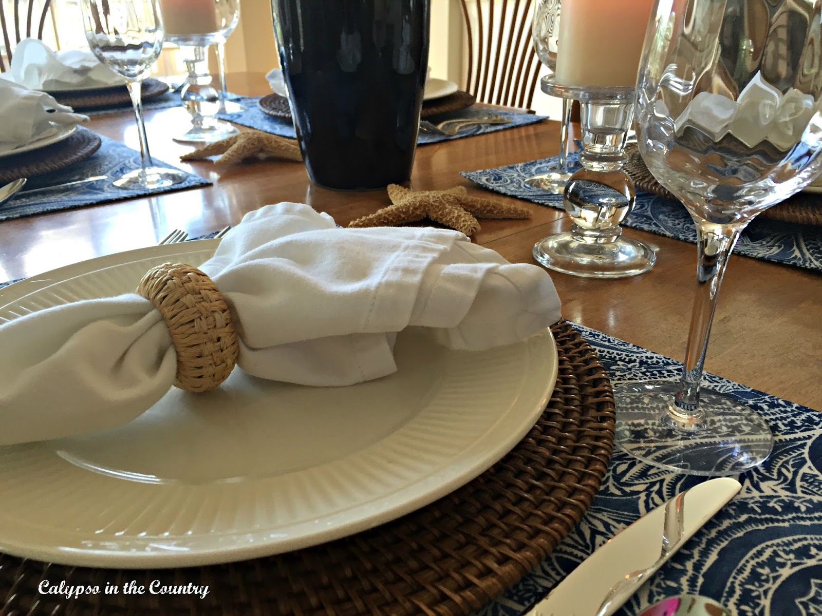 Blue and White Table Setting and other ways I have used blue and white in my home