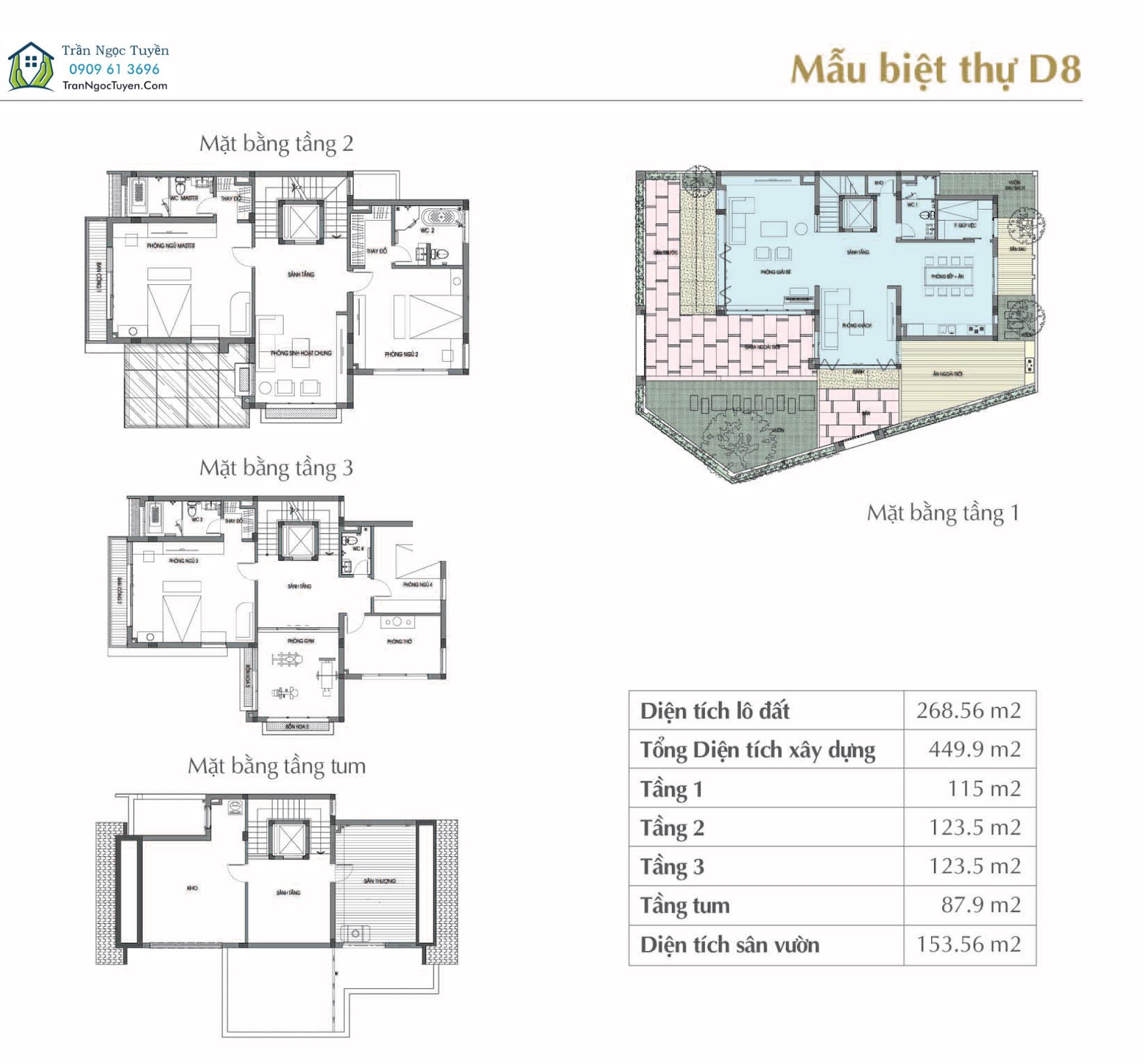 Mẫu D8- căn góc nhỏ - biệt thự Sol Lake Villa