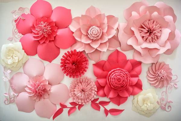 Flores de papel gigante com molde para imprimir - Ver e Fazer