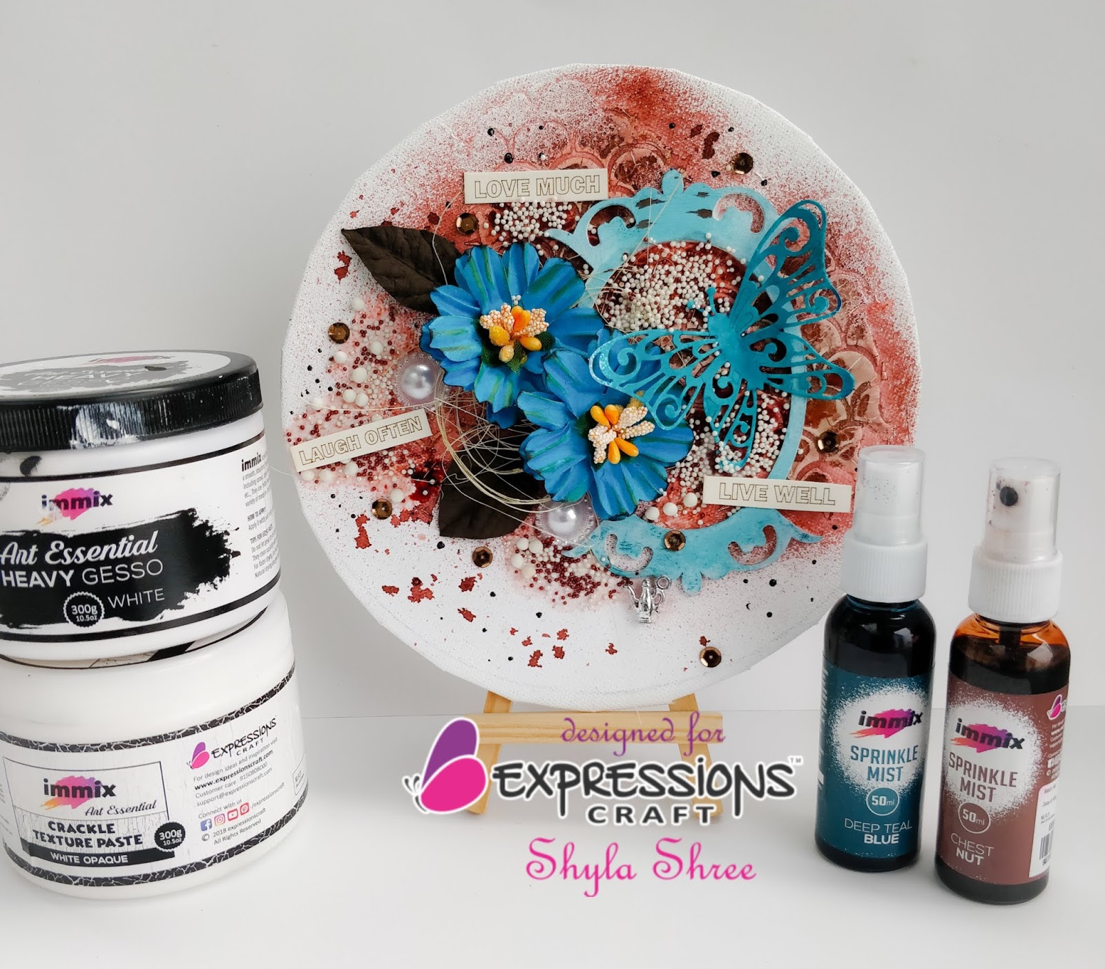 Adhiraacreations Mixed media canvas art tutorial