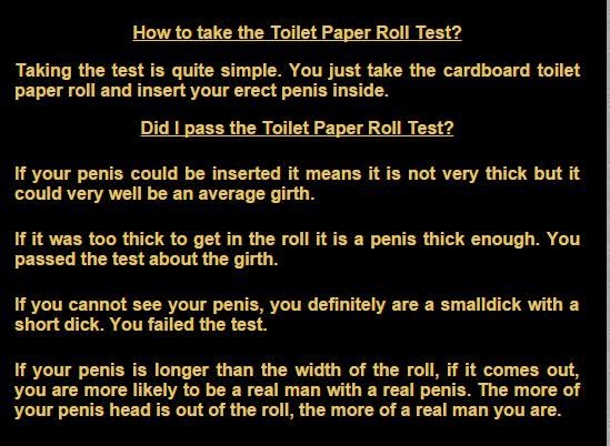 Huge Thick Cock Toilet Roll - HORNYBOYS: Toilet paper roll penis size test (2)