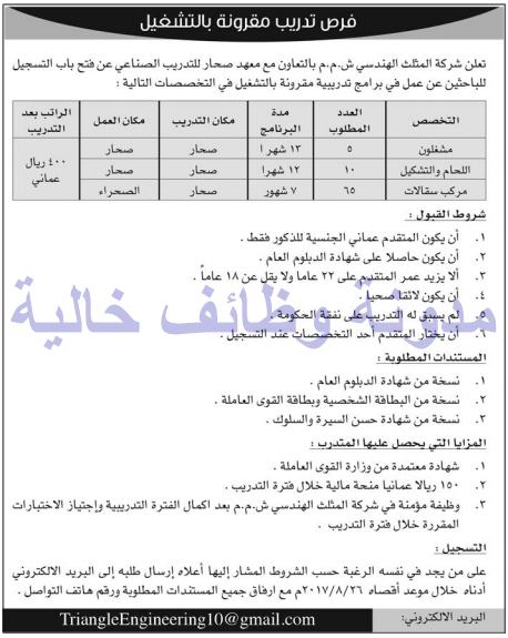 وظائف شاغرة فى شركة المثلث الهندسى عمان الثلاثاء 15-08-2017 %25D8%25B9%25D9%2585%25D8%25A7%25D9%2586%2B1