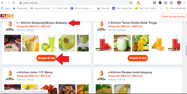 Cara Membuat Tempahan di  E-Kitchen PLATS