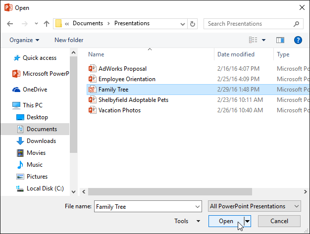 Learn Powerpoint 2016: 3. Creating and Opening Presentations