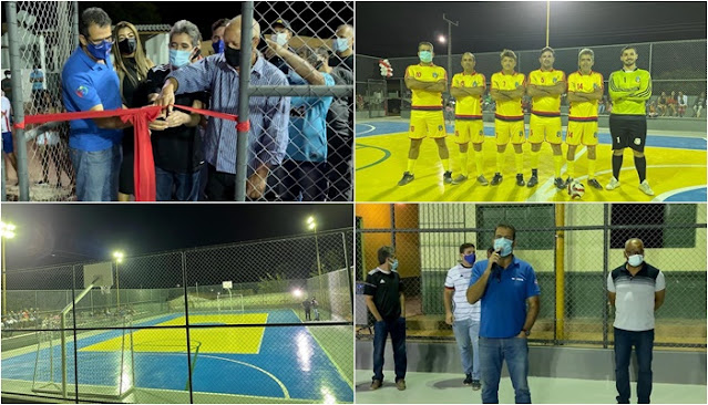 Prefeito de Piatã inaugura quadra poliesportiva  na comunidade do Machado