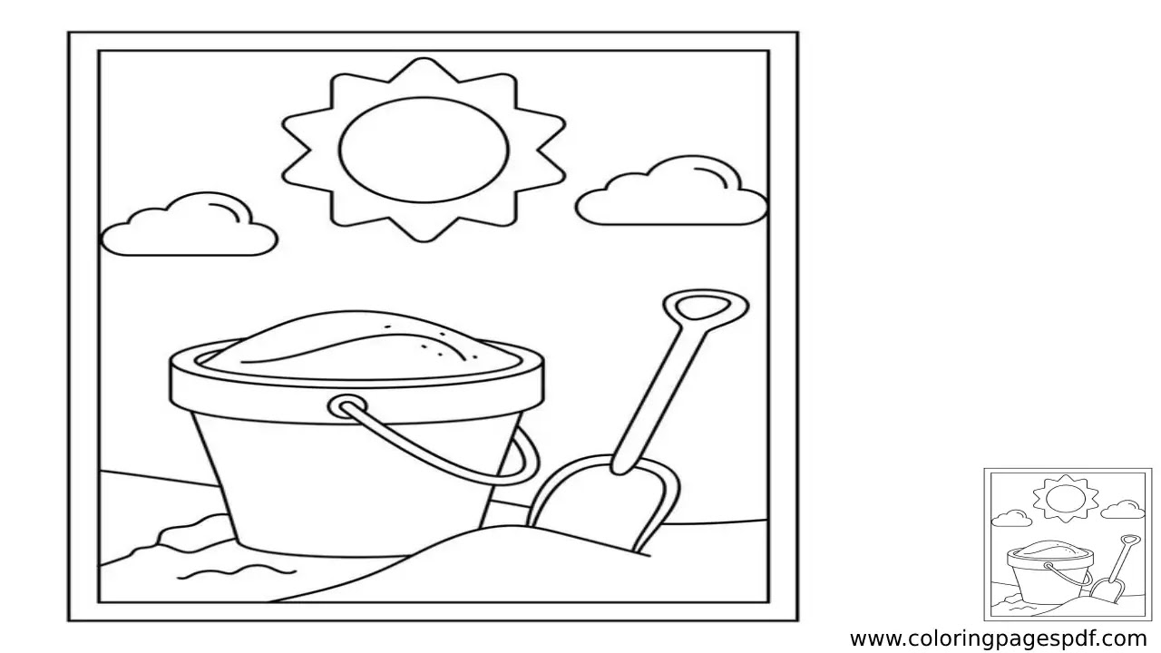 Coloring Page Of A Sand Bucket