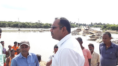 बाढ़ का प्रशासनिक जायजा, AnjNewsMedia, DM Flood Area Visited 