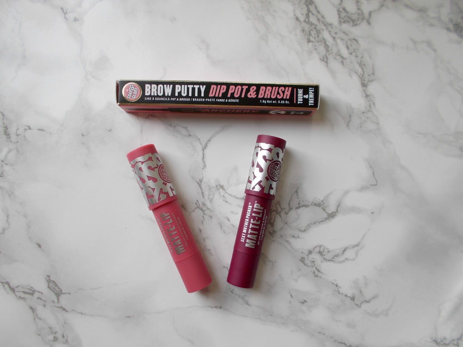 soap and glory makeup haul eyebrow lip sexy mother pucker matte