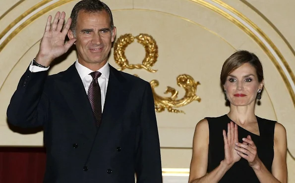 Queen Letizia of Spain and King Felipe of Spain attended the opening of Royal Theatre new season