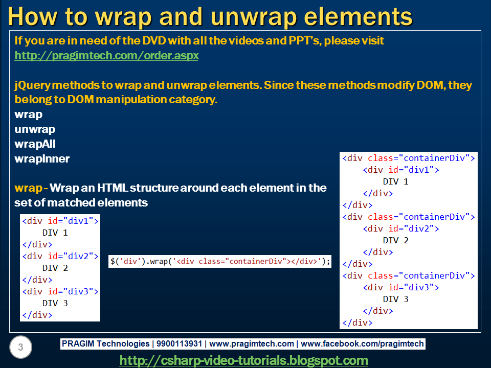 Sql server, and c video tutorial jQuery wrap elements