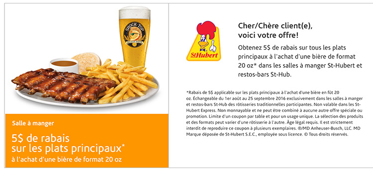 St hubert bbq coupons