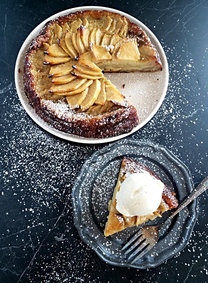 Apple Cake with Ice Cream