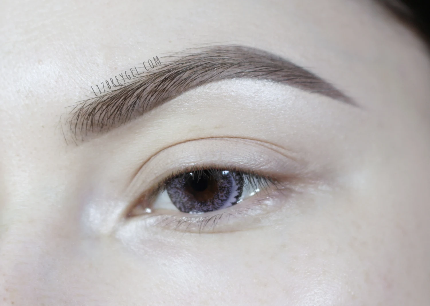 a close-up of an eye with neat, beautiful Instagram eyebrow look