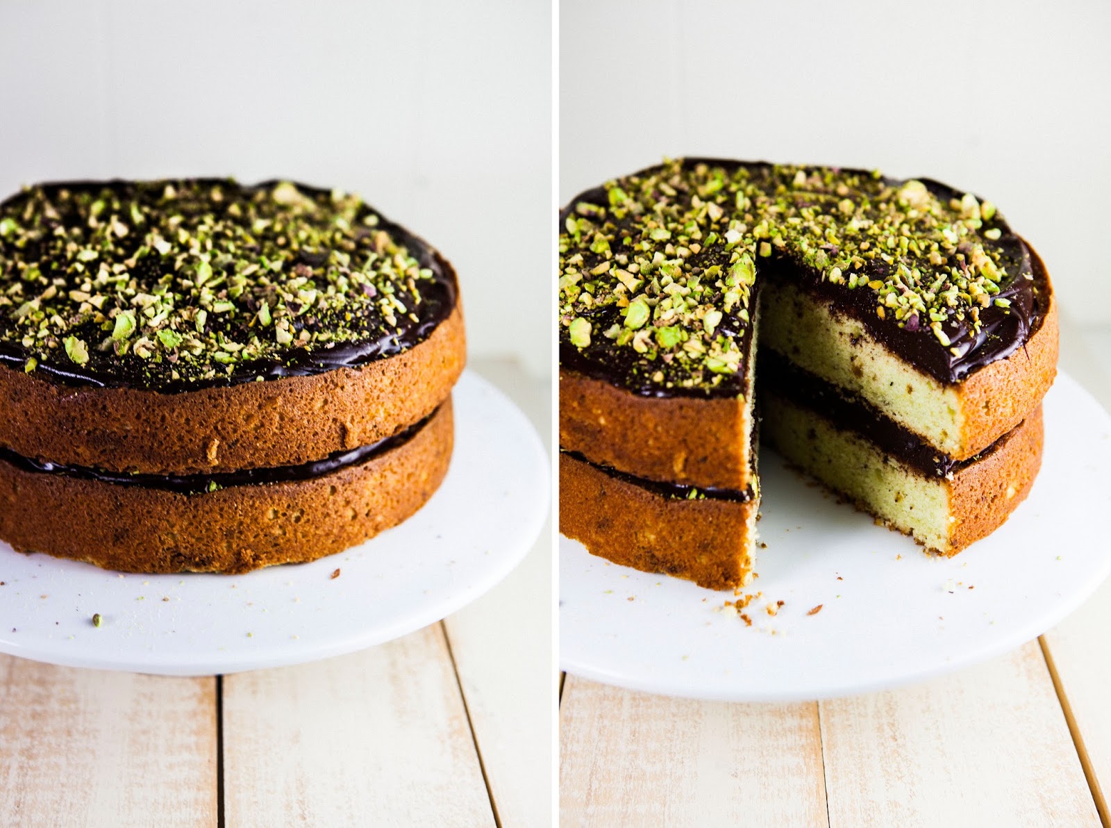 Chocolate and Pistachio Cake hummingbird high a