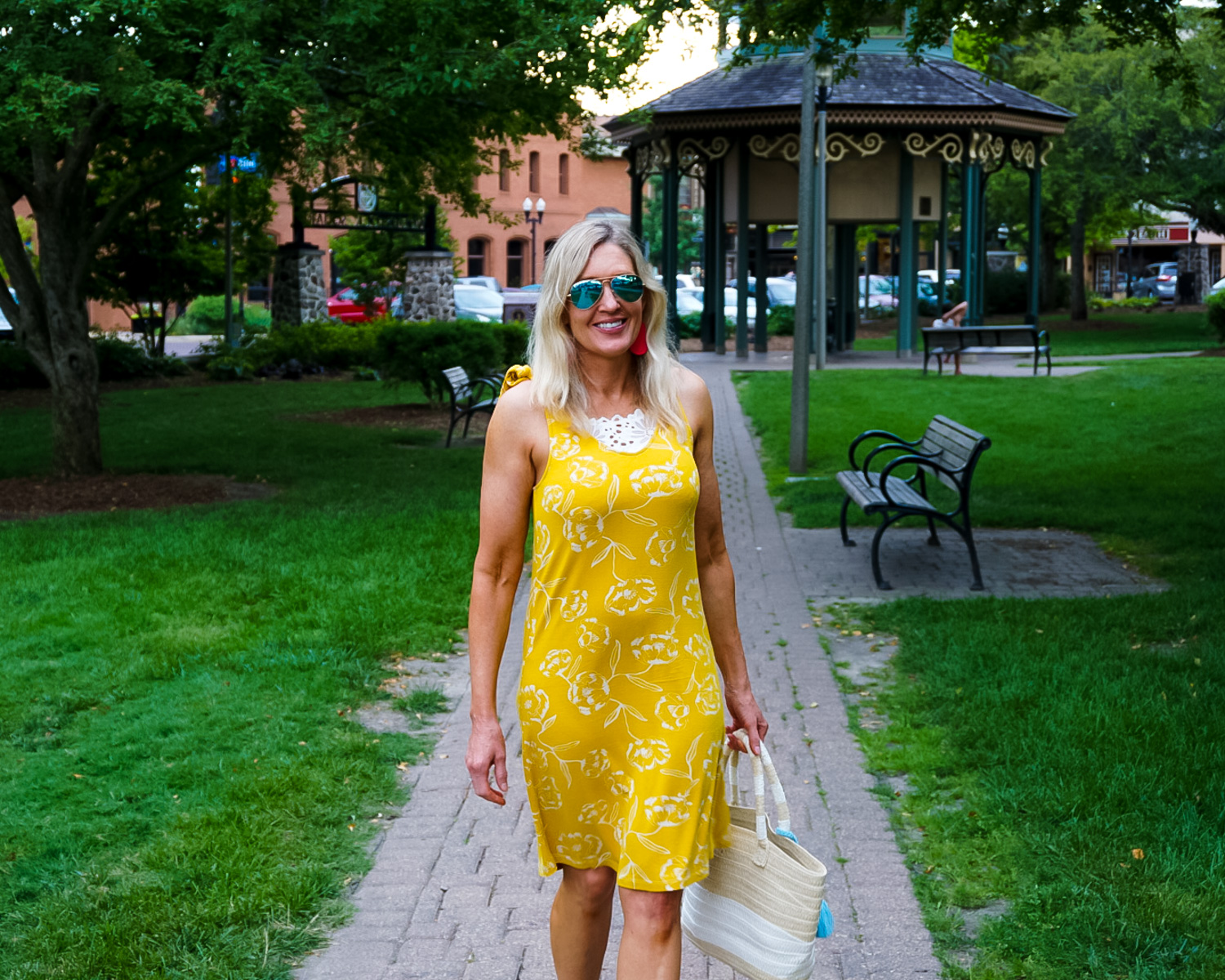 Cute Yellow Printed Sundress