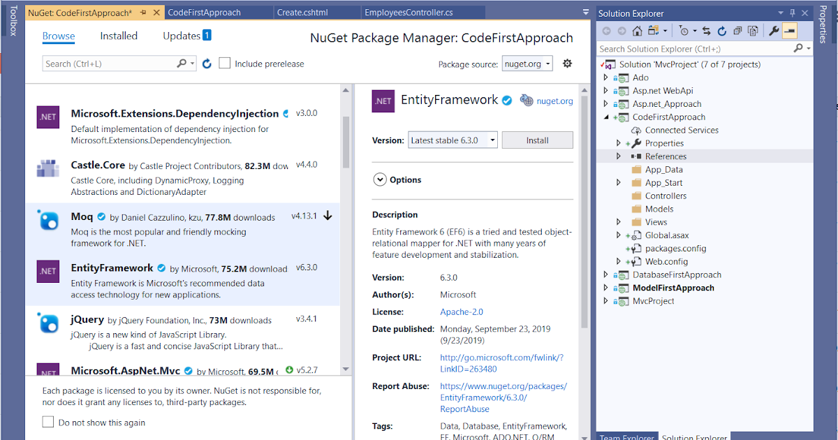 Test Code First Approach in Ado.net entity framework