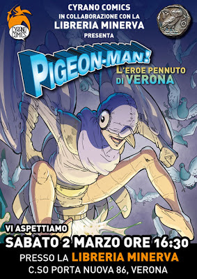 Pigeon-Man alla libreria Minerva Verona