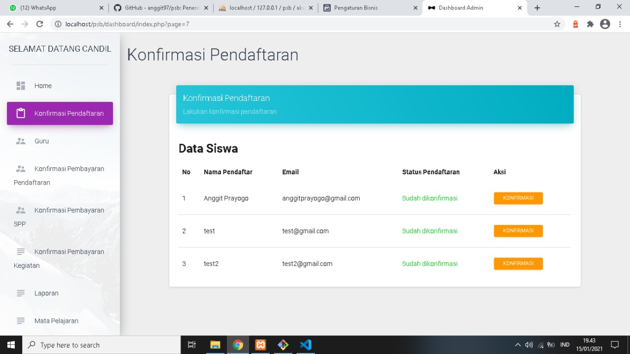 PSB Source Code Gratis ( Penerimaan Siswa Baru ) Toko