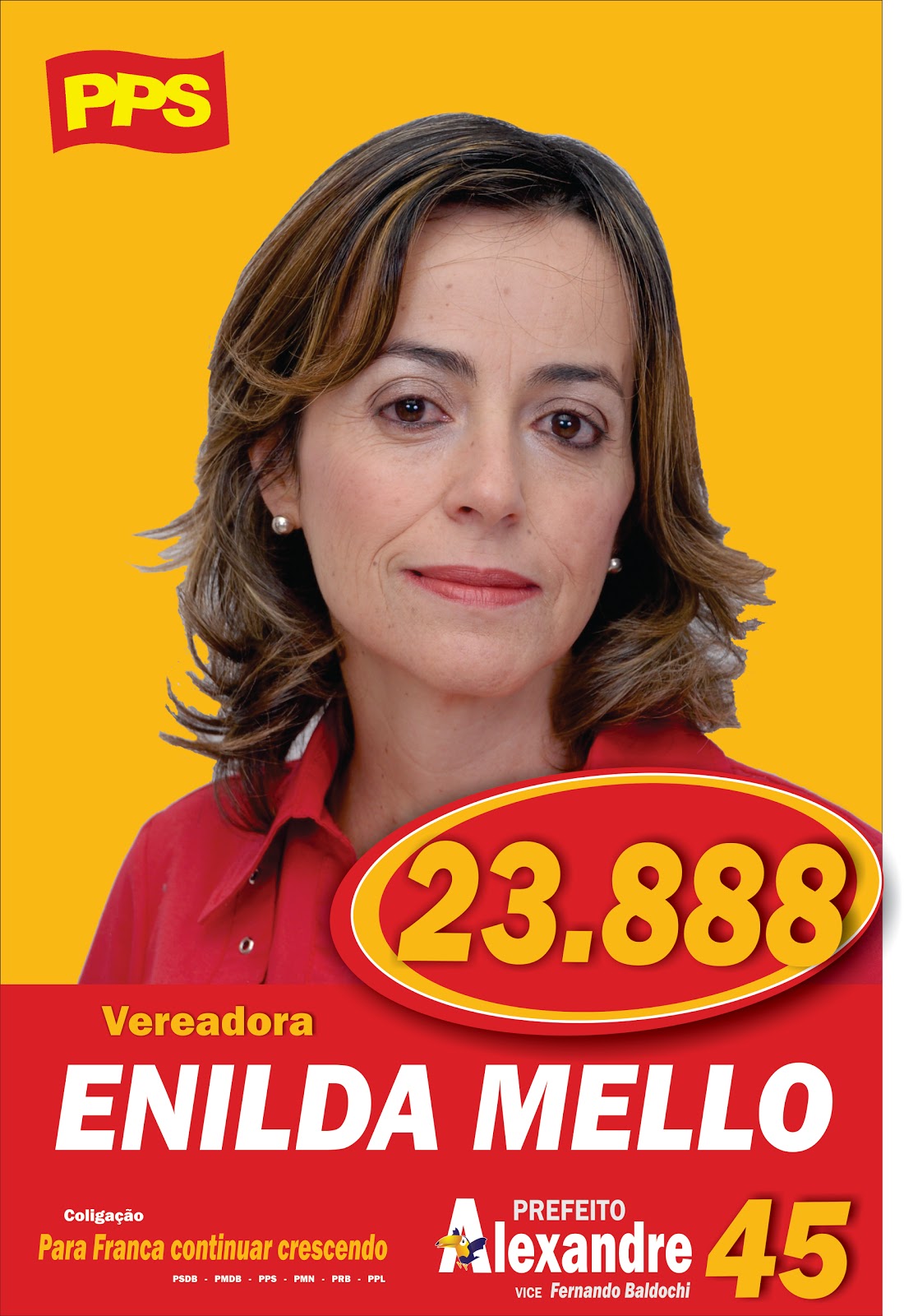 PPS Franca Vote em ENILDA MELLO, 23888, para Vereadora em Franca