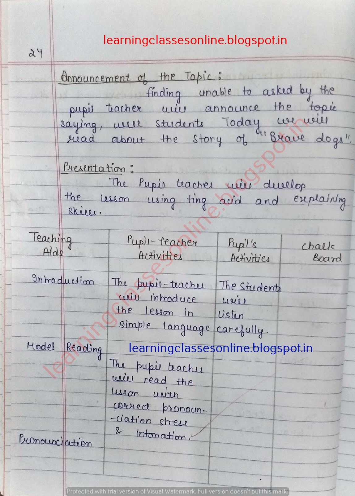 Lesson Plan In English On Brave Dog Lesson Plan Format For English