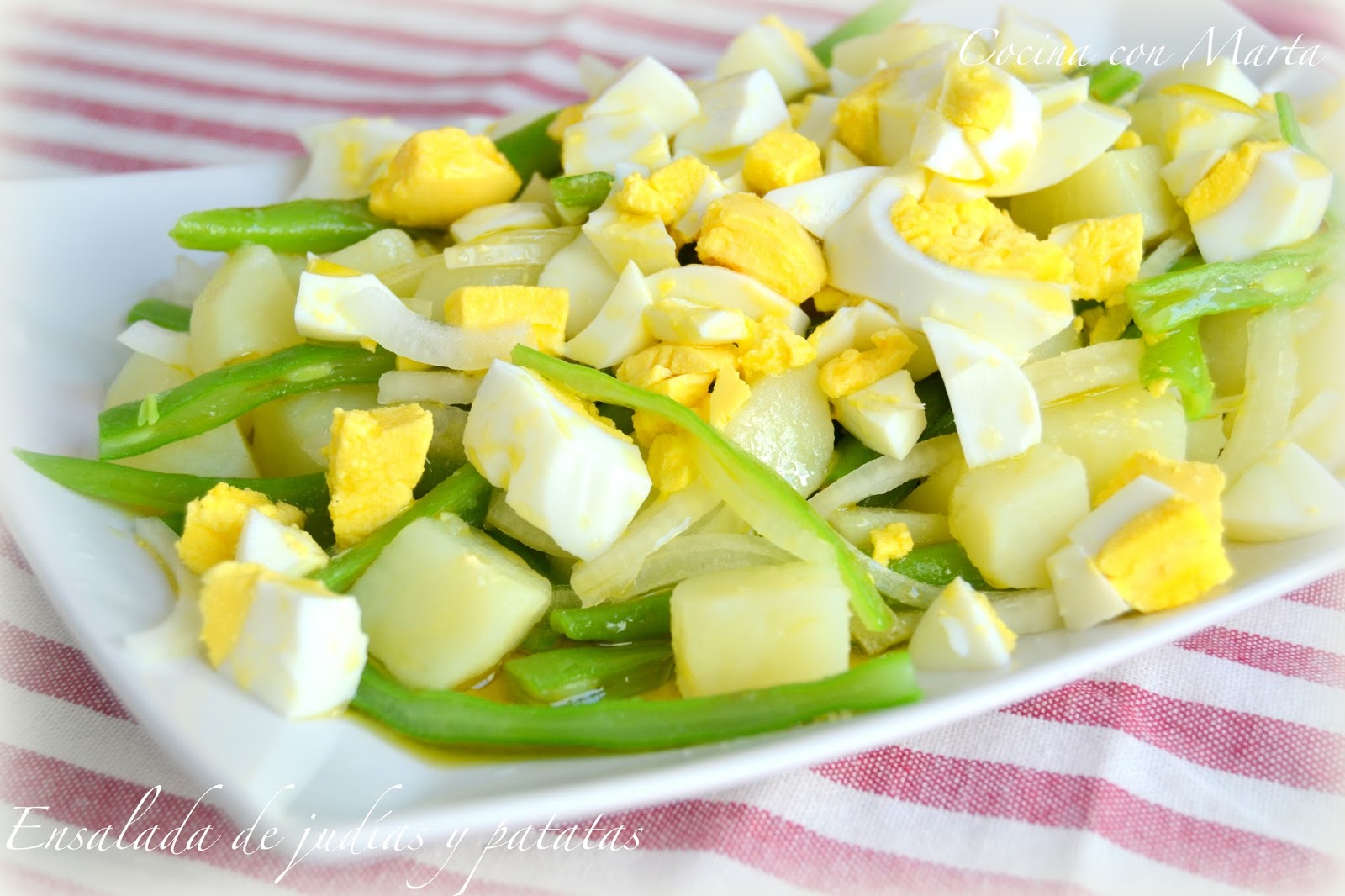 Ensalada de judías y patatas.