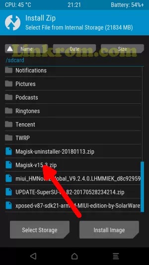 Tutorial Cara Root Redmi Note 5A = UGGLITE 5 temukan file magisk di twrp