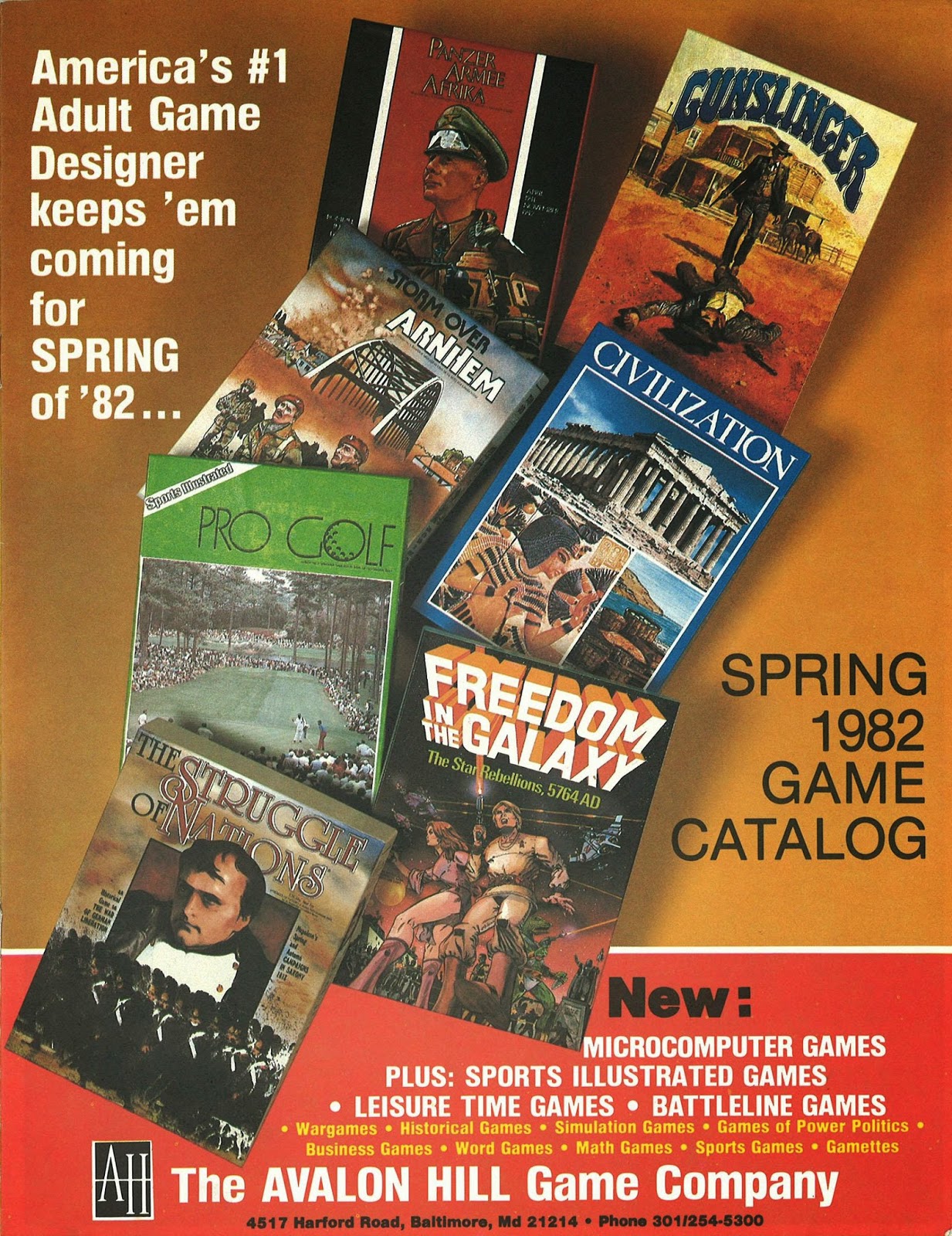 El Descanso del Escriba Catálogo Avalon Hill 1982 en PDF