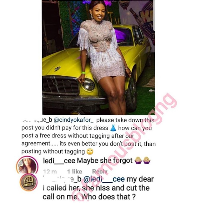 Bbnaija: Cindy Called Out By An IG Vendor For Wearing Cloth She didn't Pay For
