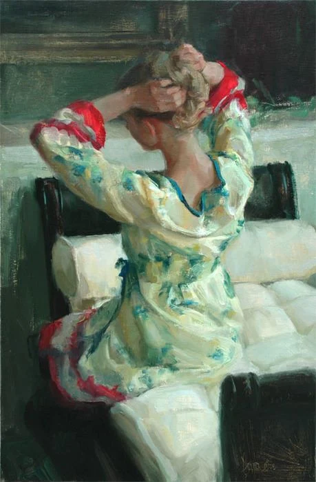 Johanna Harmon 1968 | American Figurative painter | Spring's Warmth