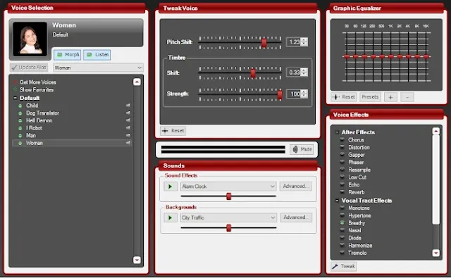 برنامج تغيير الصوت إلى (امرأة - رجل - طفل ...) بإحترافية  للكمبيوتر