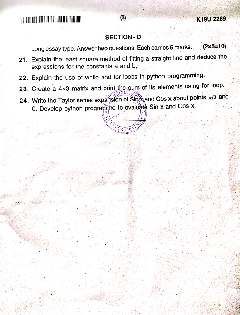 Kannur University B.Sc Physics 5B 09 PHY : PYTHON PROGRAMMING ...