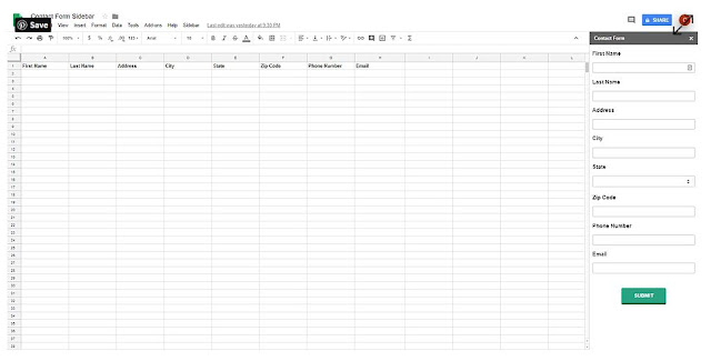 Google Sheets Sidebar Data Entry Form