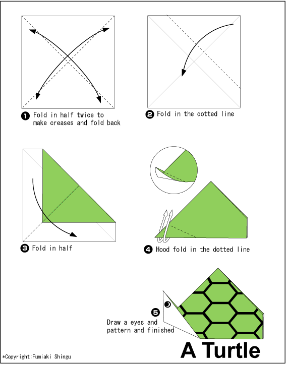 කැස්බෑවෙකු හදමු (Origami Turtle) - Your Choice Way