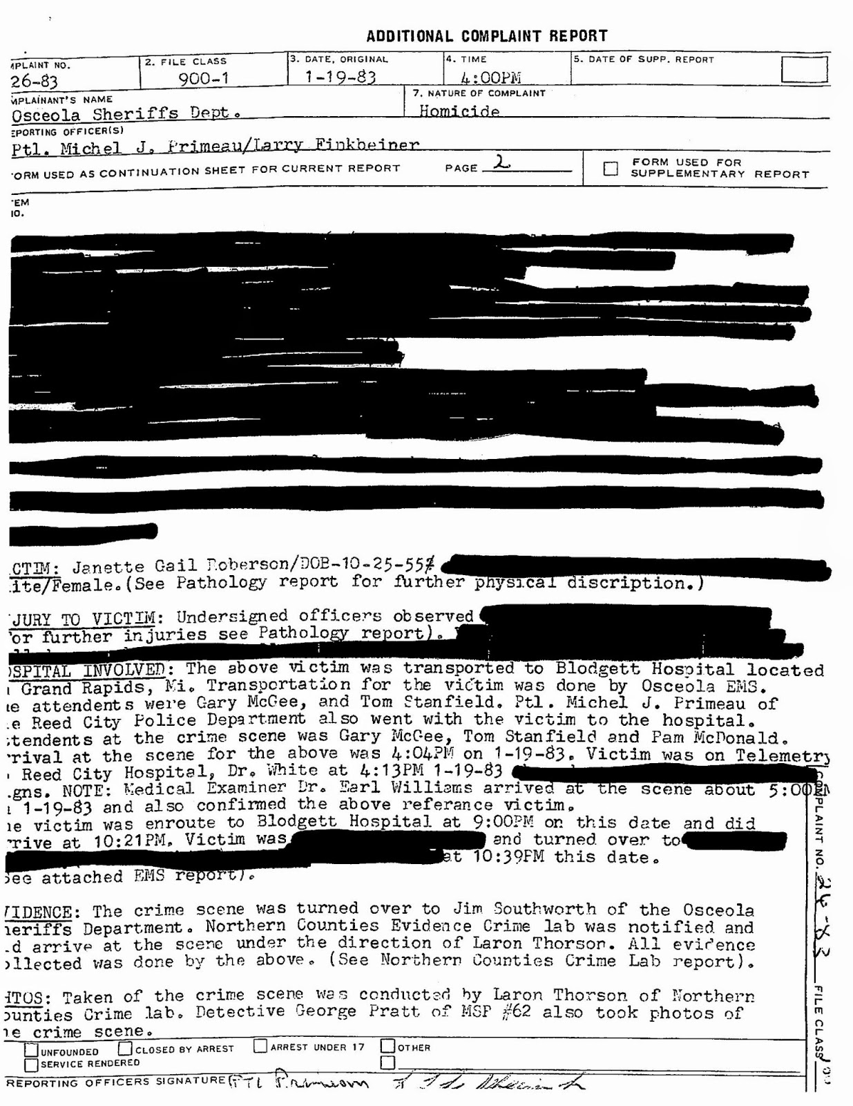 Jeni Decker, author First Responders Reports Roberson