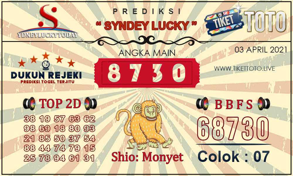 Prediksi Togel SYDNEY LUCKY TIKETTOTO 03 APRIL 2021
