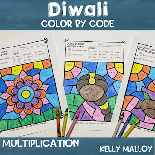 Diwali Math Activity Multiplication Facts Color By Number