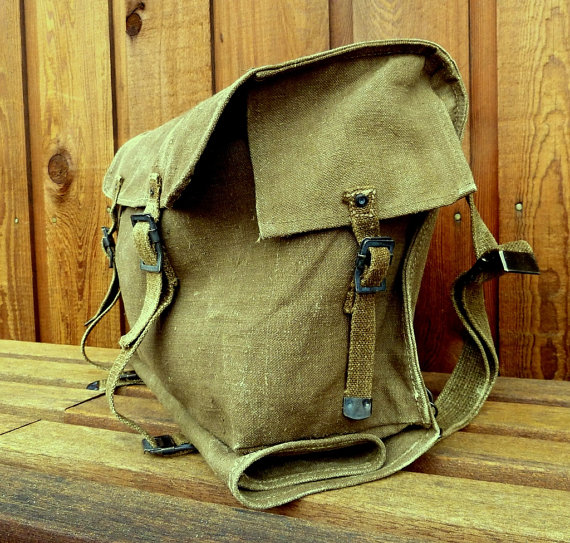 Webbingbabel: Italian Army Linen Small Backpack