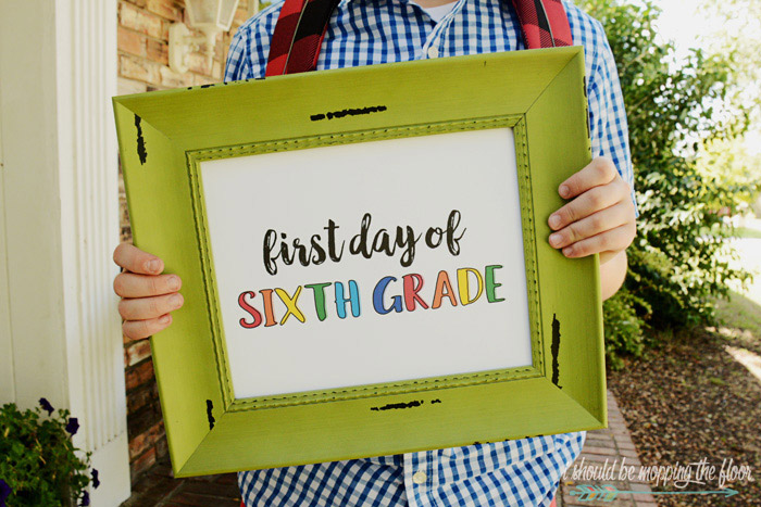 Sixth Grade Back to School Sign