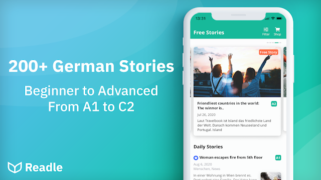 تطبيق Readle لتعلم اللغة الألمانية بسهولة نسخة Premium للاندرويد