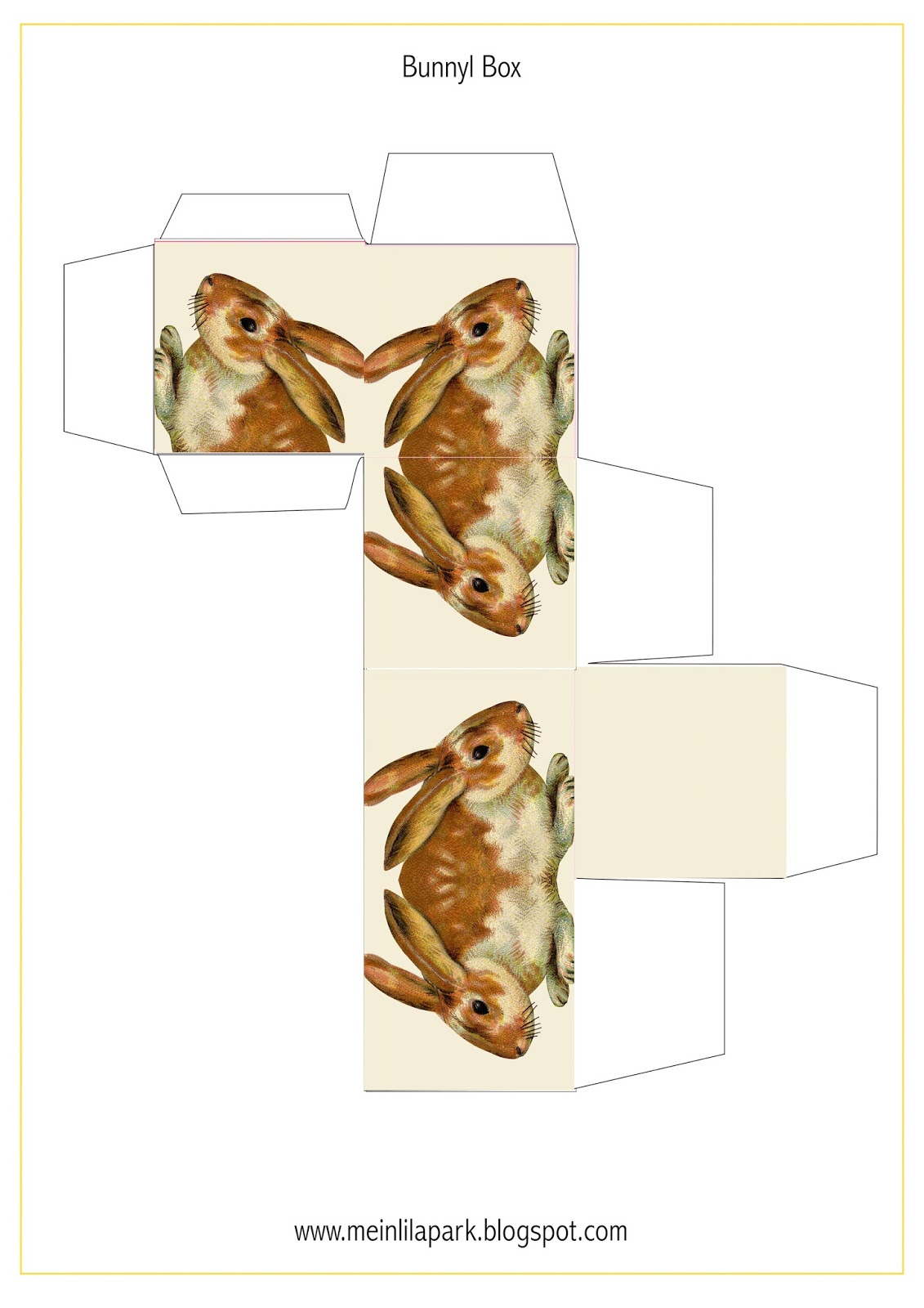 Free Printable Bunny Box Ausdruckbare Geschenkschachtel Freebie 