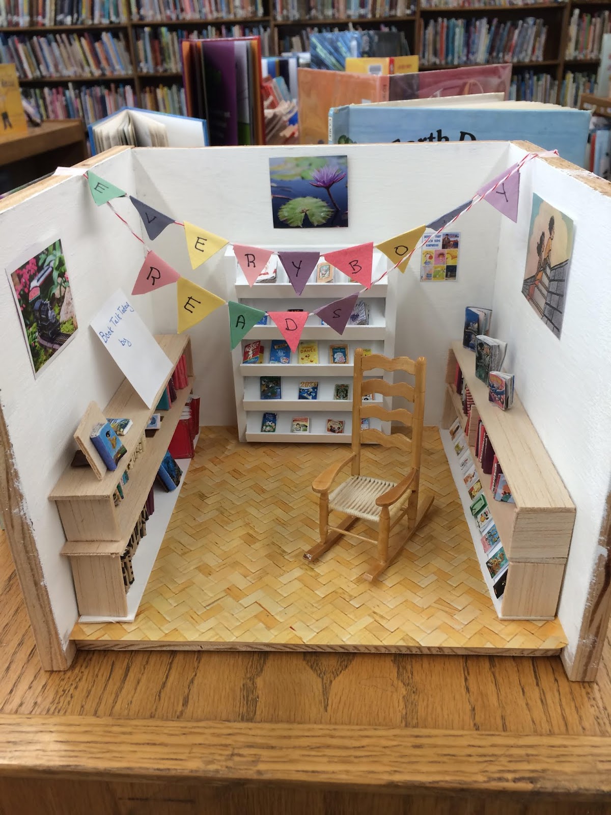 Penelope's Dollhouses Library Diorama for the Public School Library