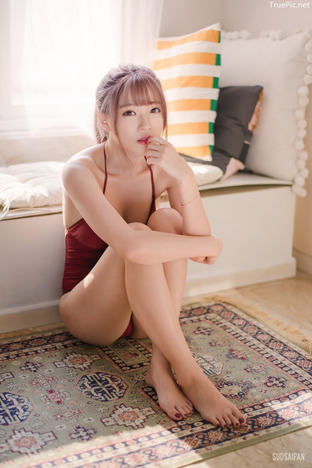 Chinese hot streaming girl - 簡欣汝 - Red Swimming Suit - TruePic.net - Picture 18