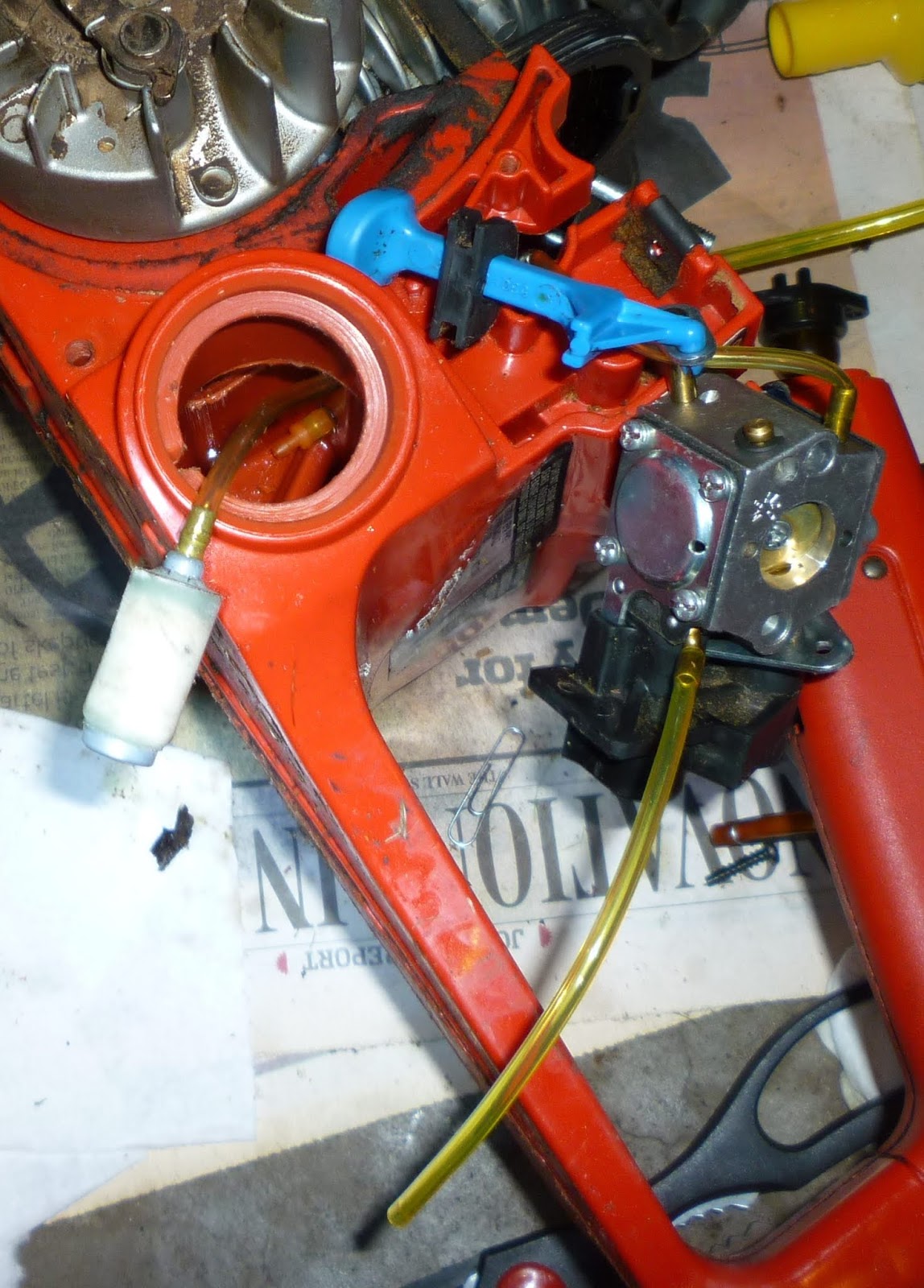 electromagnetophosphorescent: Replaced the Fuel Lines on a Craftsman