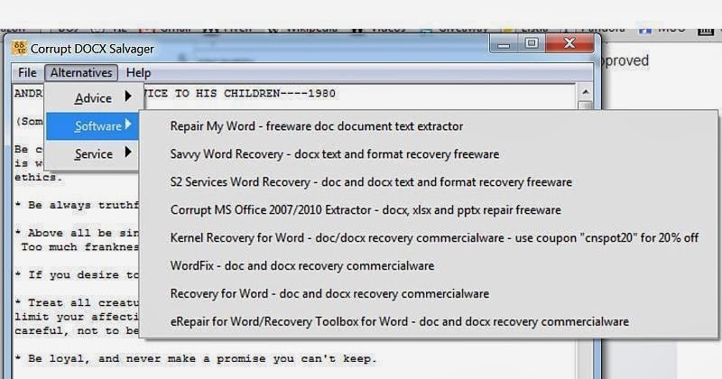 memperbaiki file word yang corrupt memperbaiki file word yang corrupt