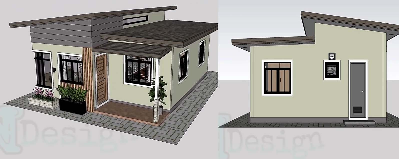 Desain dan  Denah Rumah  Minimalis  Kontemporer Ukuran 6 x 8 M dengan Eksterior Keren Homeshabby 